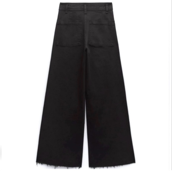 EUC Zara Marine Straight Black High Rise Wide Leg Jeans size 2 - Picture 2 of 12